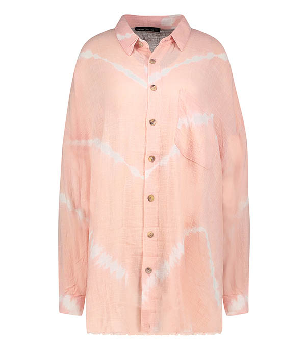 Oversize Mykonos Tie & Dye Powder Pink shirt Maison Saint Julien