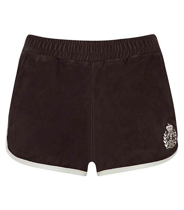 Disco shorts in NY Crest Chocolate/Cream velvet Sporty & Rich