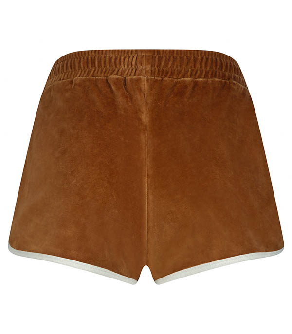 Disco shorts in NY Crest velvet Tobacco/Cream Sporty & Rich