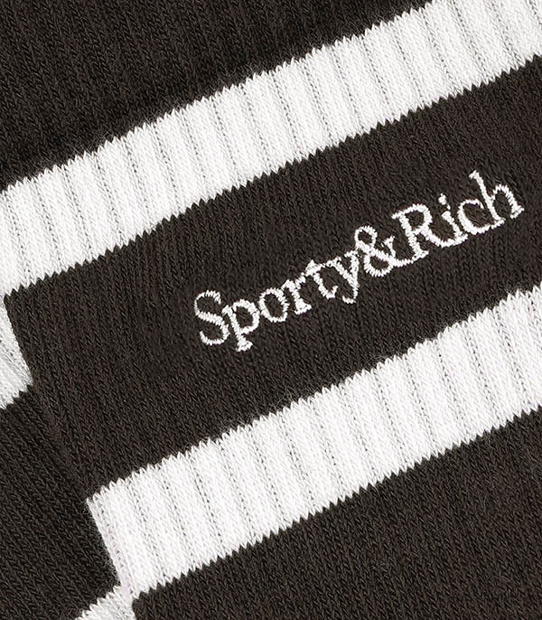 Serif Logo Chocolate/Cream Sporty & Rich Socks