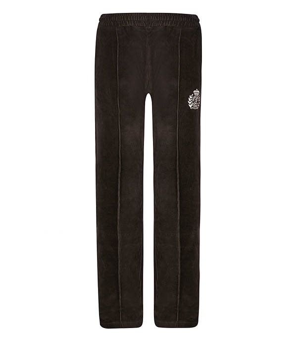 NY Crest Chocolate/Cream Sporty & Rich velour sweatpants