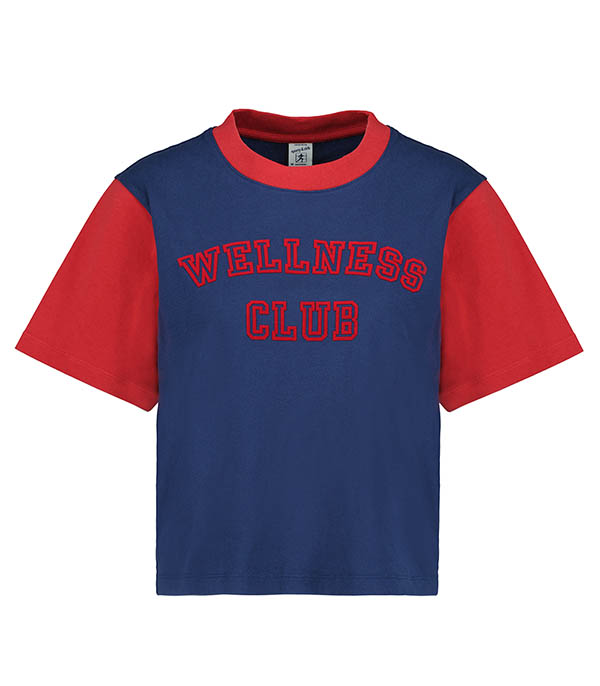 T-shirt Cropped Wellness Club Color Block Navy / Crimson Sporty & Rich