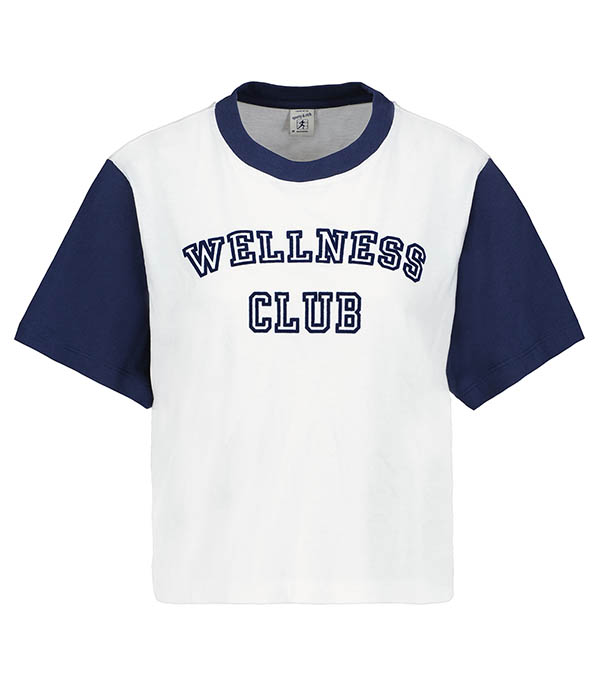 T-shirt Cropped Wellness Club Color Block White / Navy Sporty & Rich