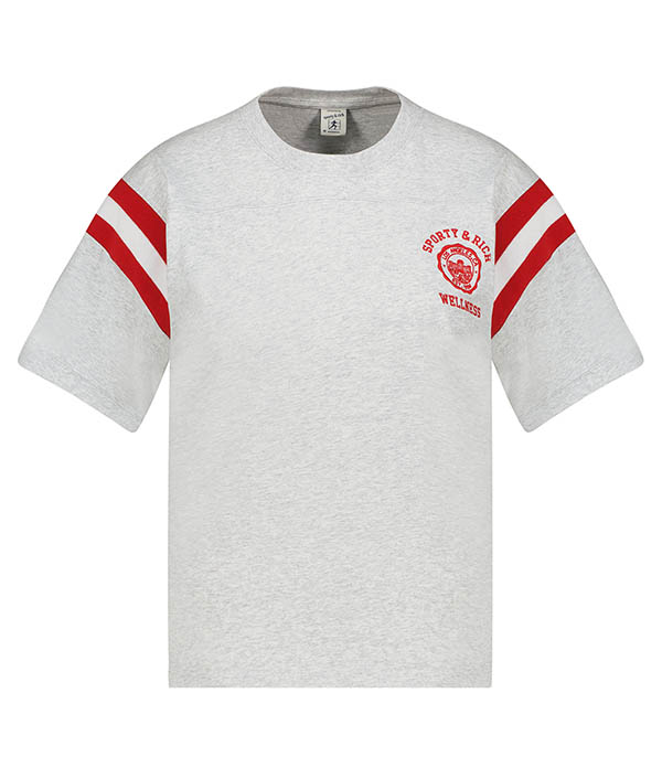 Soccer Emblem Rugby Heather Grey/Sports Red Sporty & Rich T-shirt