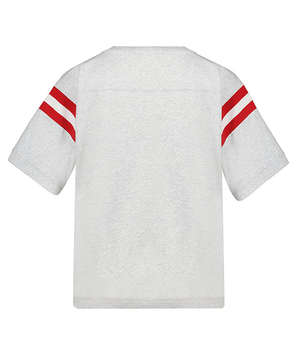 Soccer Emblem Rugby Heather Grey/Sports Red Sporty & Rich T-shirt