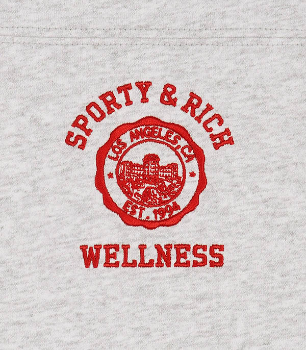 Soccer Emblem Rugby Heather Grey/Sports Red Sporty & Rich T-shirt