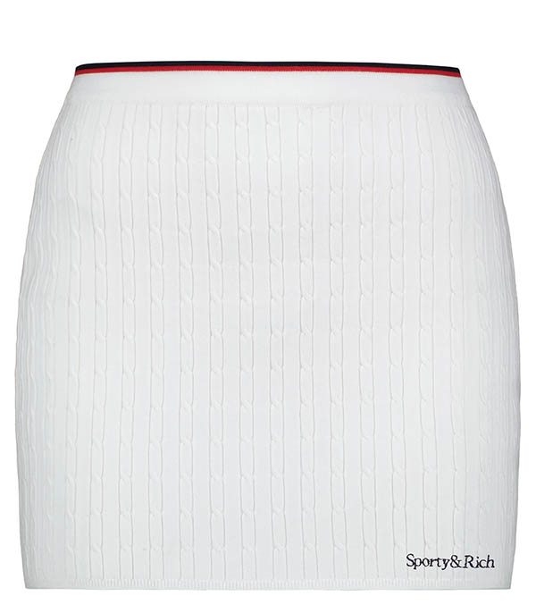 Serif Logo Mini Cable Off White/Navy Sporty & Rich Skirt