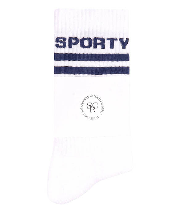 Bold Logo White / Navy Sporty & Rich Socks