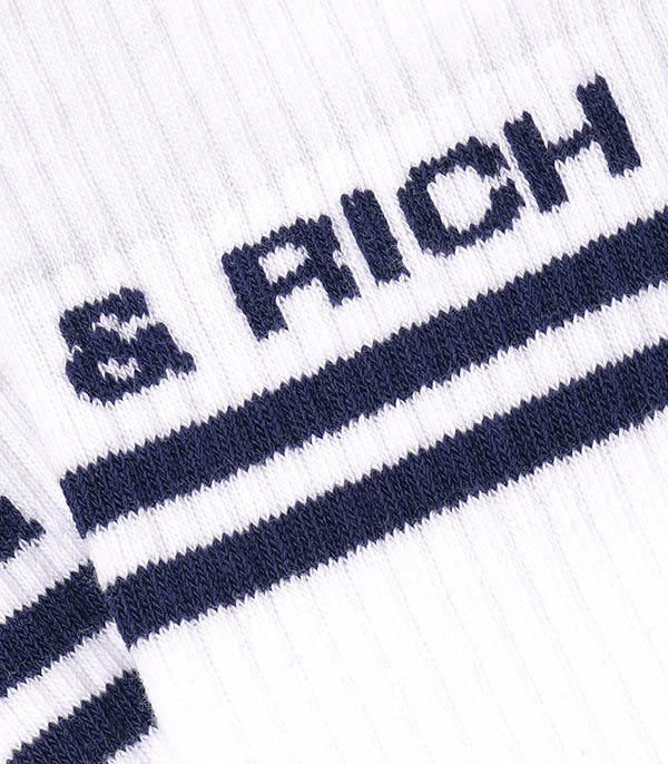 Bold Logo White / Navy Sporty & Rich Socks