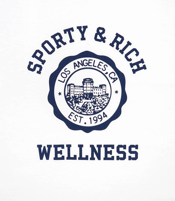 Emblem White/Navy Sporty & Rich T-shirt