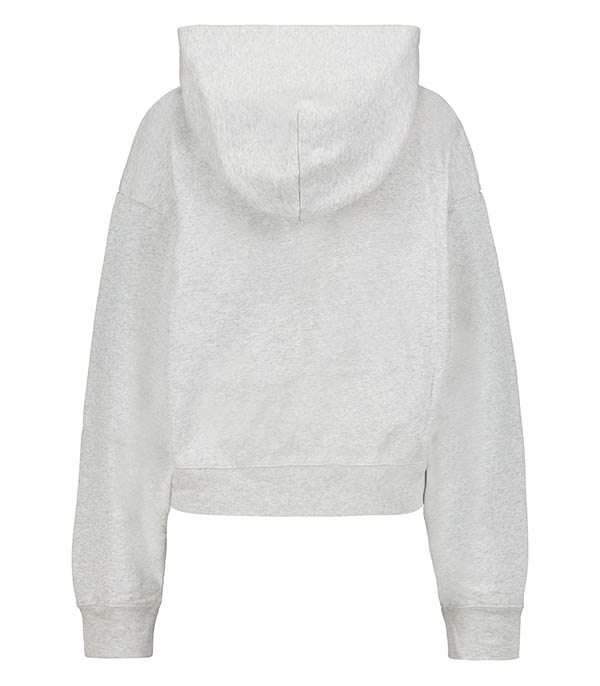 Hoodie Emblem Cropped Zipped Heather Grey Sporty & Rich