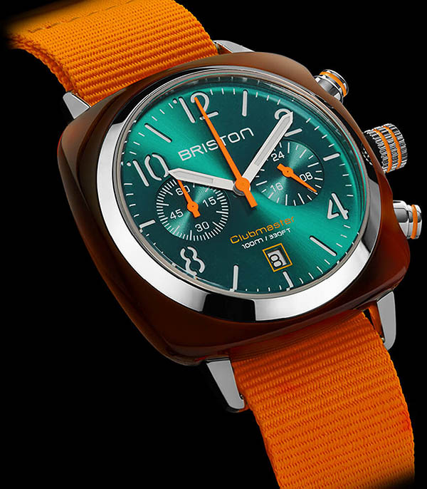 Montre Clubmaster Chrono acétate - cadran vert émeraude soleillé Briston