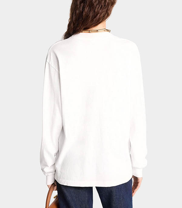 Finish Line White Sporty & Rich long-sleeve T-shirt