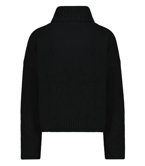 SRC Cropped Black wool turtleneck sweater Sporty & Rich