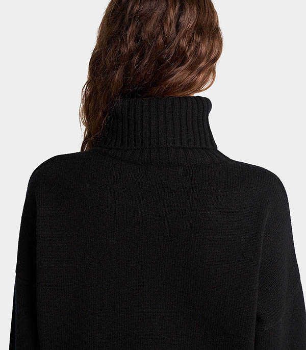 SRC Cropped Black wool turtleneck sweater Sporty & Rich