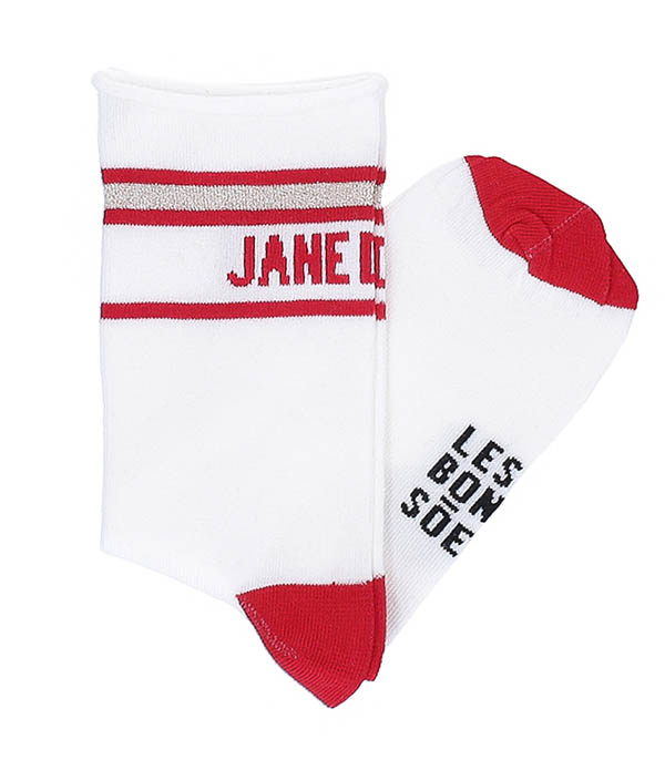 Socks Jane de Boy Red/Ecru LES BONNES SOEURS - One size fits all