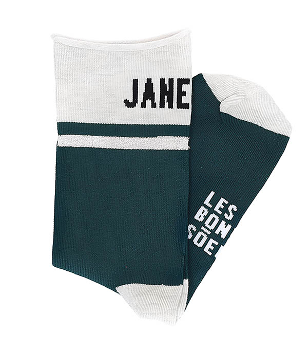 Socks Janette Green/Grey LES BONNES SOEURS - One size fits all