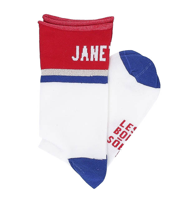 Red/Blue Janette Socks LES BONNES SOEURS - One Size Only