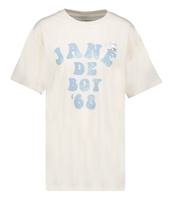 Trucker T-shirt Jane de Boy'68 Natural/Baby Blue Newtone