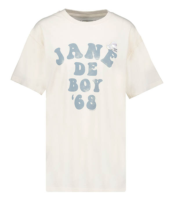 Tee-shirt Trucker Jane de Boy' 68 Natural/Sage Green Newtone