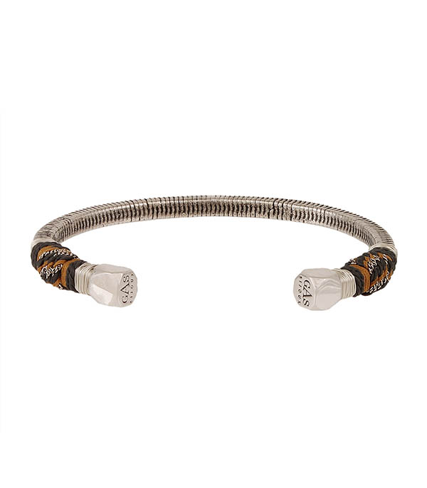 Men's Sari Metal Silver Bracelet Gas Bijoux