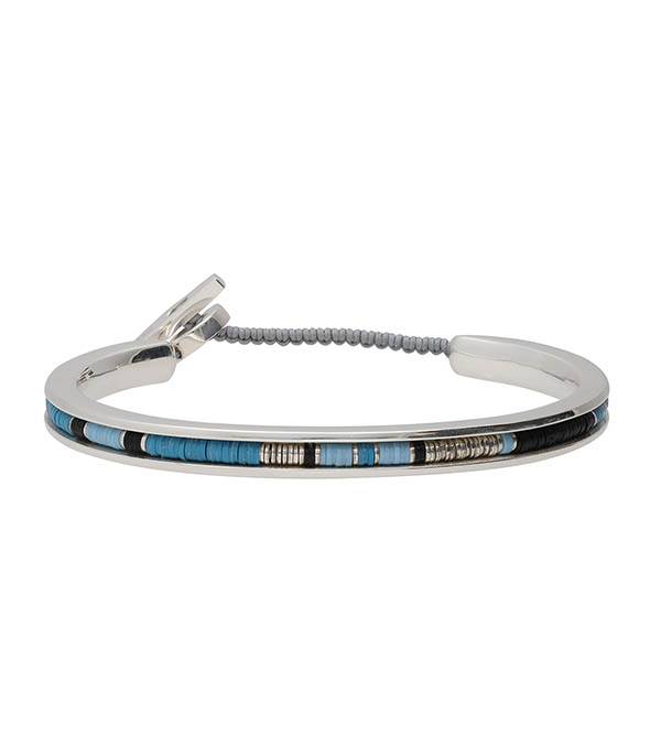 Men's Square Cuff Bracelet in Blue Silver M.Cohen by Maor