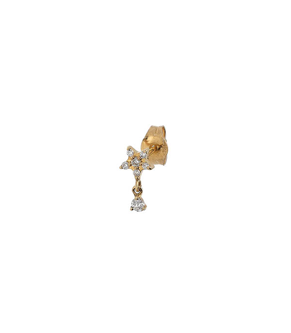 Etoile earring with mini gold tassel diamonds And... Paris