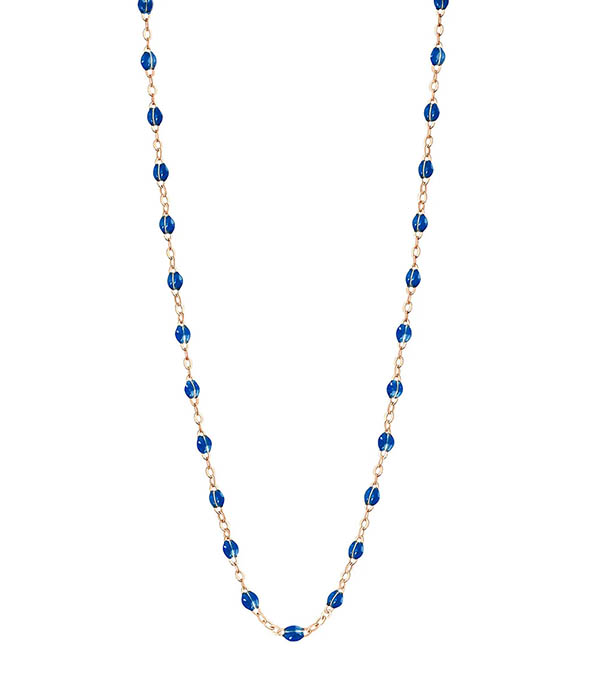 Rose gold and resin beads necklace 42 cm Gigi Clozeau