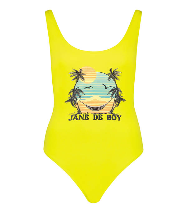 Jane In Paradise Yellow One-Piece Swimsuit Fabulous Island