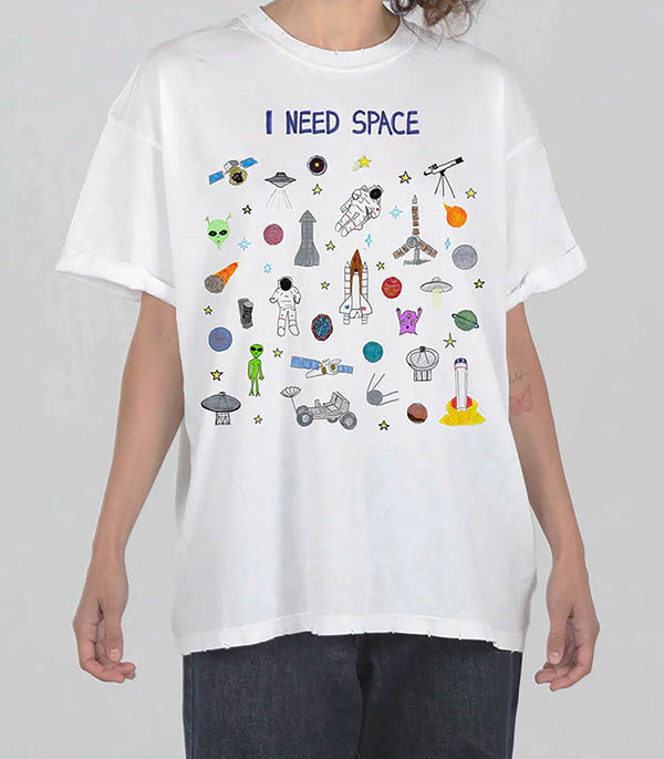 T-shirt I need Space UNFORTUNATE PORTRAIT