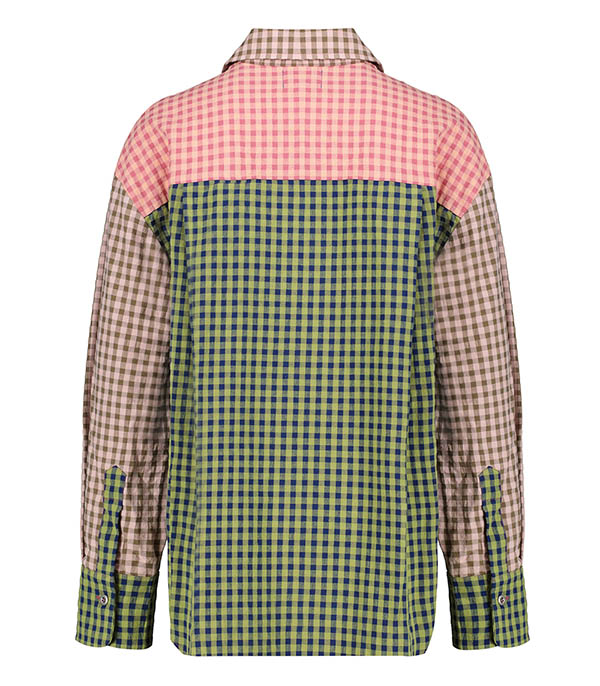 Ibisco Shirt Green and Pink Stripes Susanna Blu