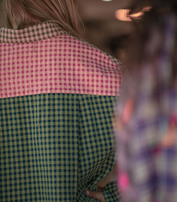 Ibisco Shirt Green and Pink Stripes Susanna Blu