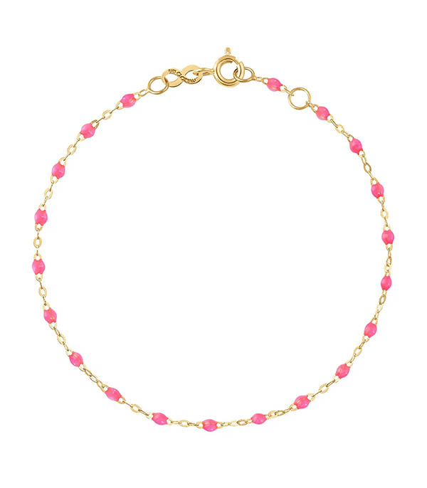 Yellow Gold Anklet with Resin Beads 24 cm Gigi Clozeau
