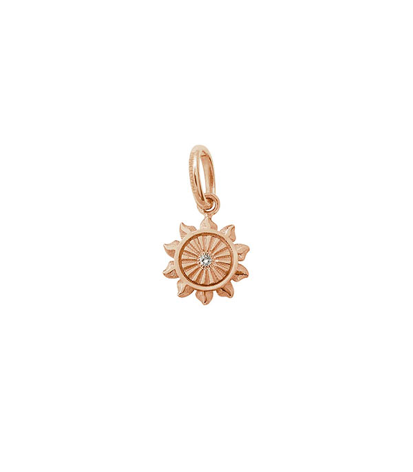 Lucky Sun Diamond Rose Gold Pendant Gigi Clozeau