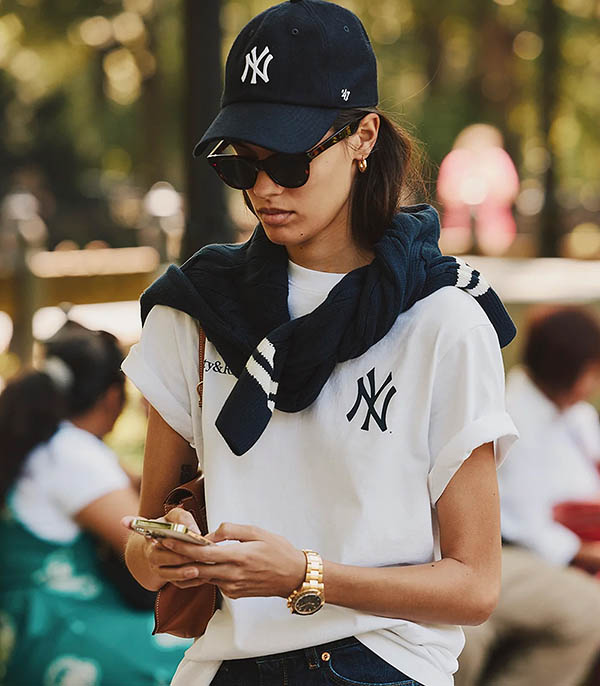 Casquette Baseball Yankees Serif Wool Navy/White Sporty & Rich