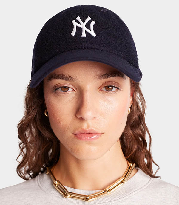 Yankees Baseball Cap Serif Wool Navy/White Sporty & Rich