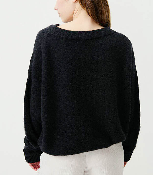 Vitow Boatneck Sweater Black American Vintage