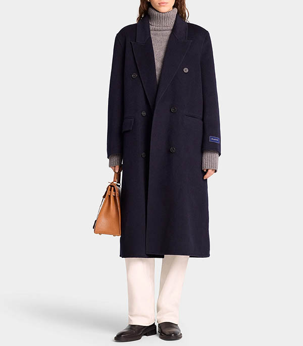 Double Faced Navy coat in wool and cashmere Sporty & Rich