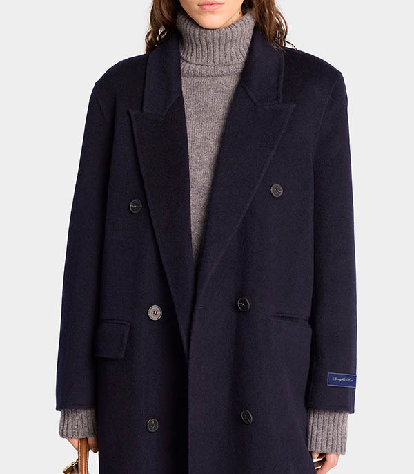 Double Faced Navy coat in wool and cashmere Sporty & Rich