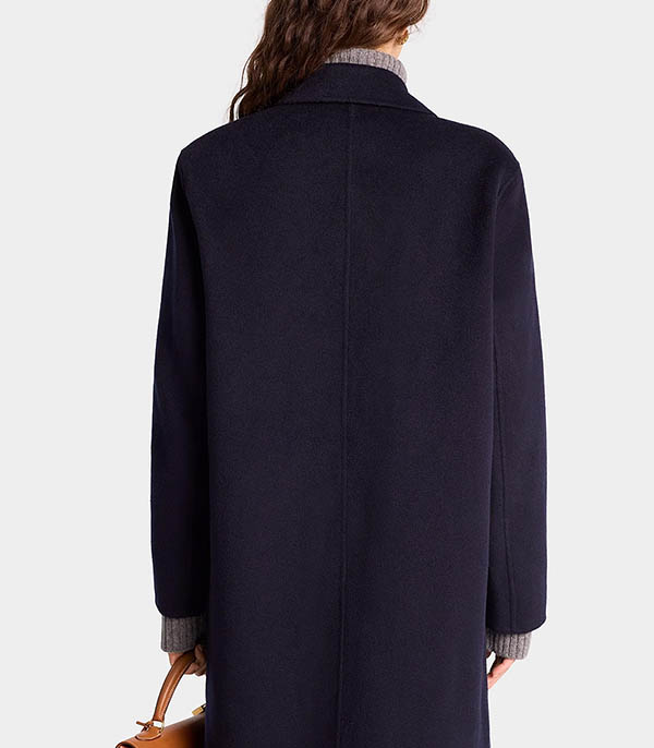 Double Faced Navy coat in wool and cashmere Sporty & Rich