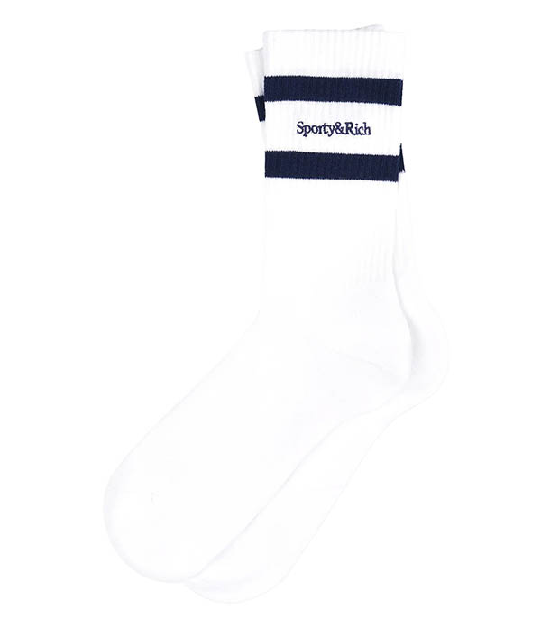 Chaussettes Serif White/Navy Sporty & Rich - Taille Taille unique