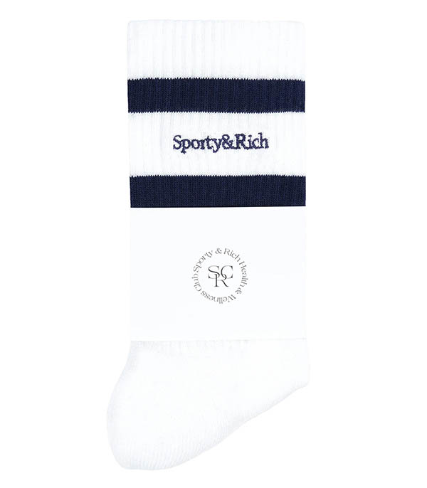 Serif White/Navy Sporty & Rich Socks