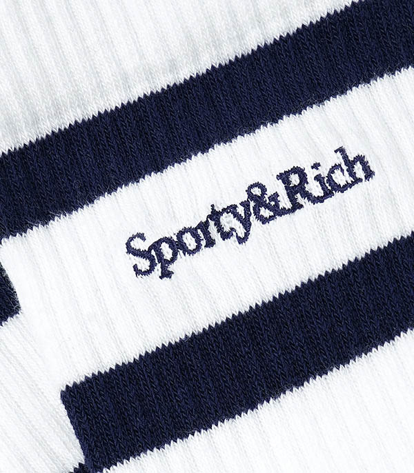 Serif White/Navy Sporty & Rich Socks