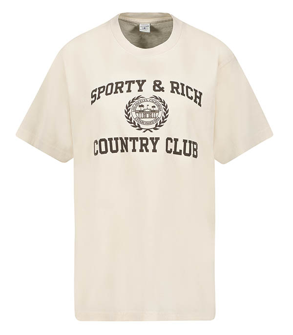 Varsity Crest Cream/Chocolate Sporty & Rich T-shirt