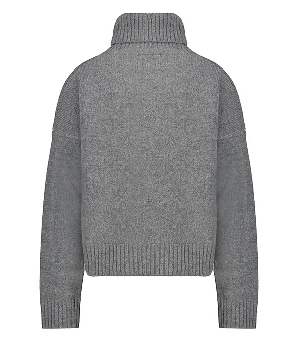 Heather Grey/White Sporty & Rich SRC wool turtleneck sweater