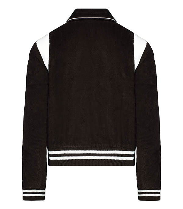 Vendome Corduroy Varsity Jacket Chocolate/White Sporty & Rich