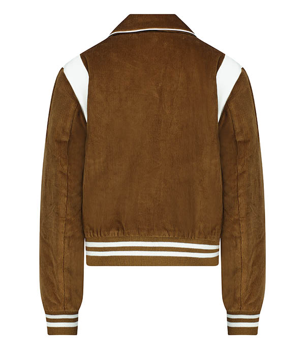 Vendome Corduroy Varsity Jacket Tabacco/White Sporty & Rich