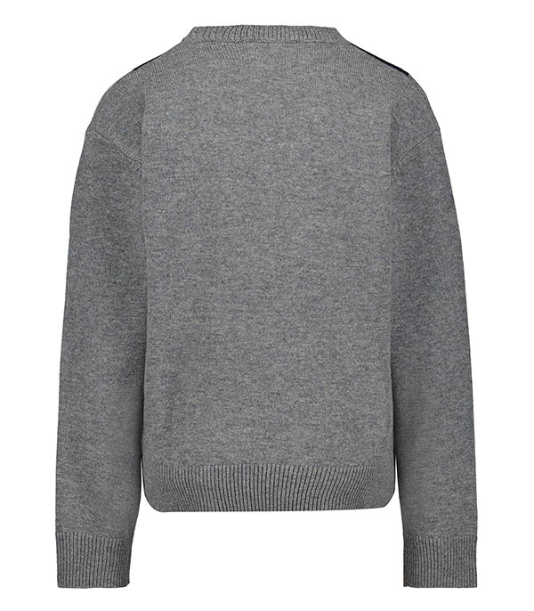 Serif Logo Argyle Heather Grey Sporty & Rich wool sweater