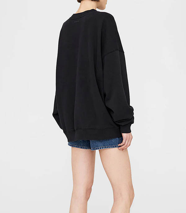 Miles Oversized Letterman Black sweatshirt Anine Bing