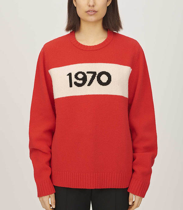 Oversized Wool Sweater 1970 Red Bella Freud